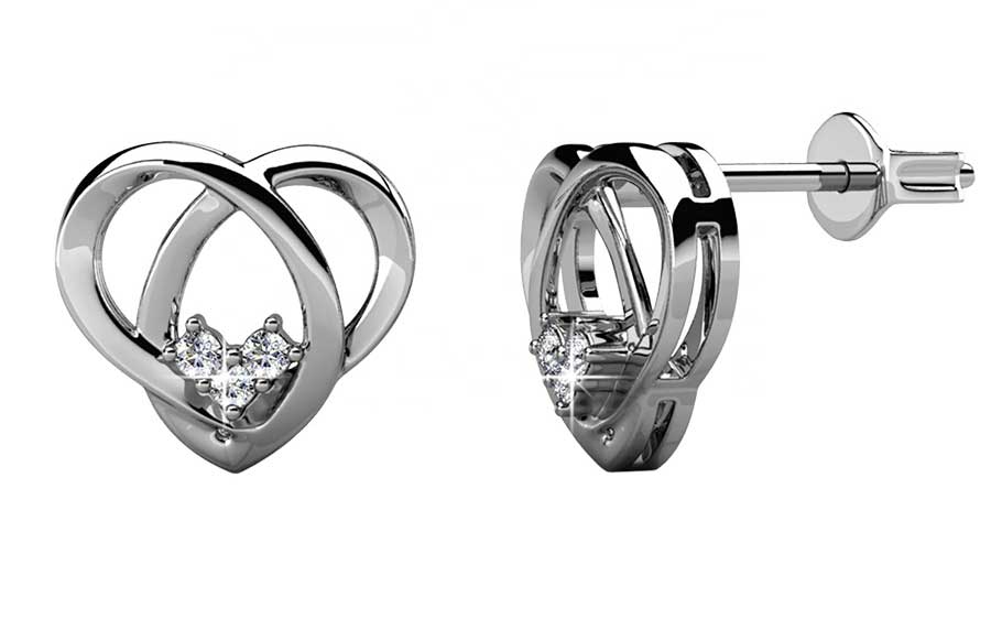 Round Cut Cubic Zirconia in 925 Sterling Silver Earrings 2