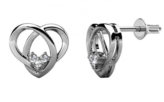 Round Cut Cubic Zirconia in 925 Sterling Silver Earrings 2