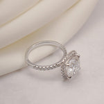 Stunning 1.0 - 2.0 CT Cushion Moissanite Engagement Ring with Pave & Halo Design 9