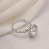 Stunning 1.0 - 2.0 CT Cushion Moissanite Engagement Ring with Pave & Halo Design 9