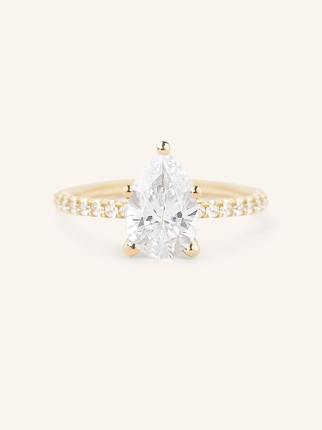 Stunning 1.5 CT Pear Moissanite Engagement Ring with Pave Design 1