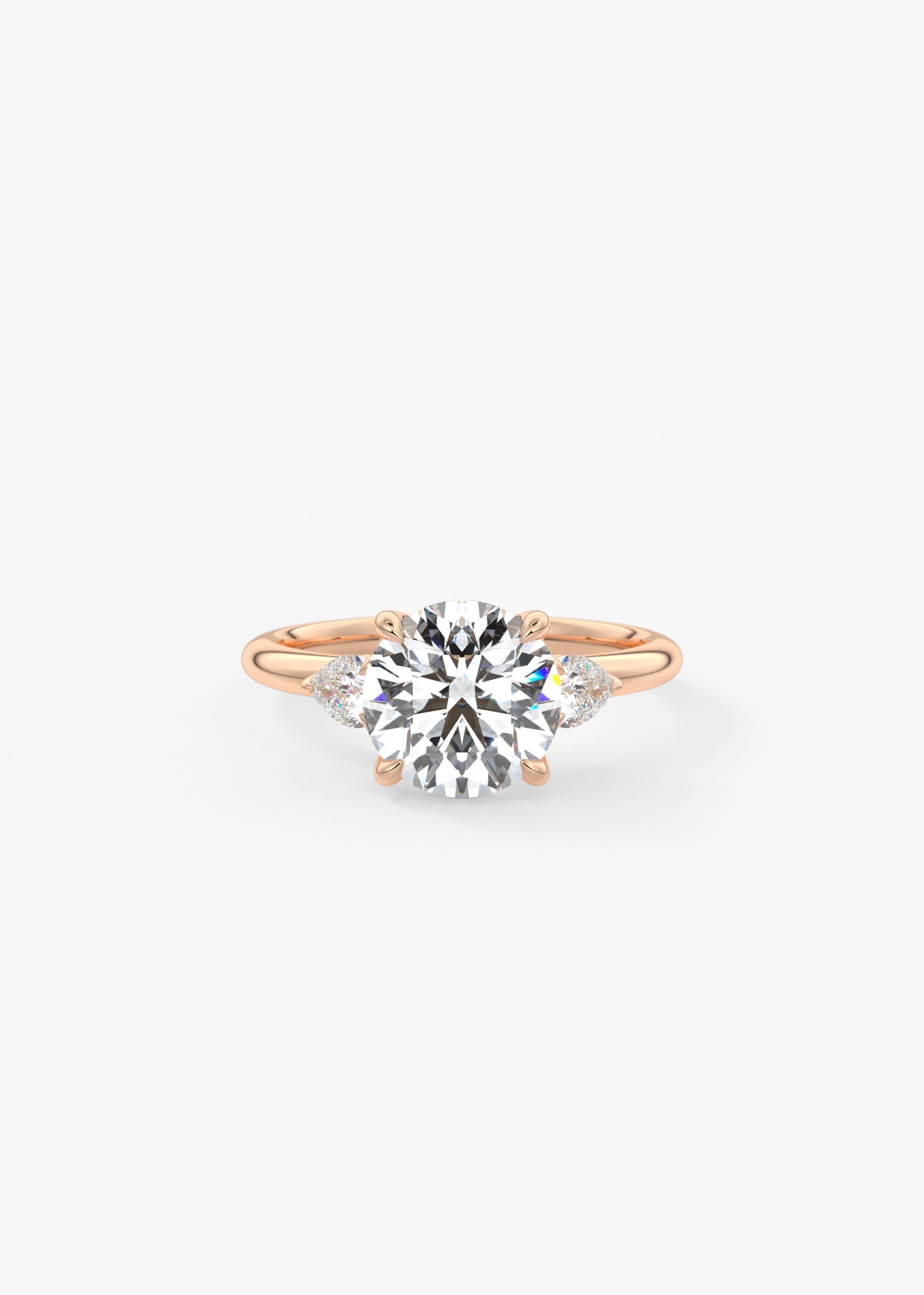 Round Three Stone Lab Grown Diamond Engagement Ring