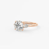 Round Three Stone Lab Grown Diamond Engagement Ring