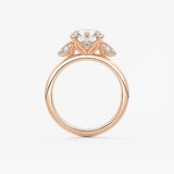 Round Three Stone Lab Grown Diamond Engagement Ring