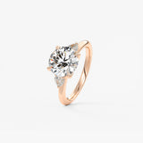 Round Three Stone Lab Grown Diamond Engagement Ring