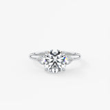 Round Three Stone Lab Grown Diamond Engagement Ring