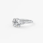 Round Three Stone Lab Grown Diamond Engagement Ring