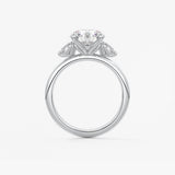 Round Three Stone Lab Grown Diamond Engagement Ring