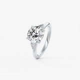 Round Three Stone Lab Grown Diamond Engagement Ring