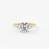 Round Three Stone Lab Grown Diamond Engagement Ring