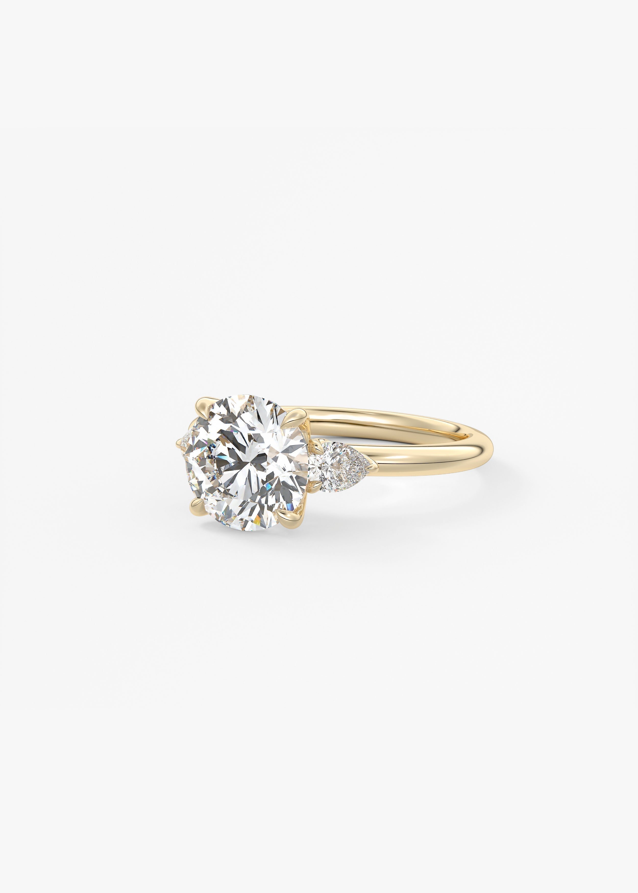 Round Three Stone Lab Grown Diamond Engagement Ring