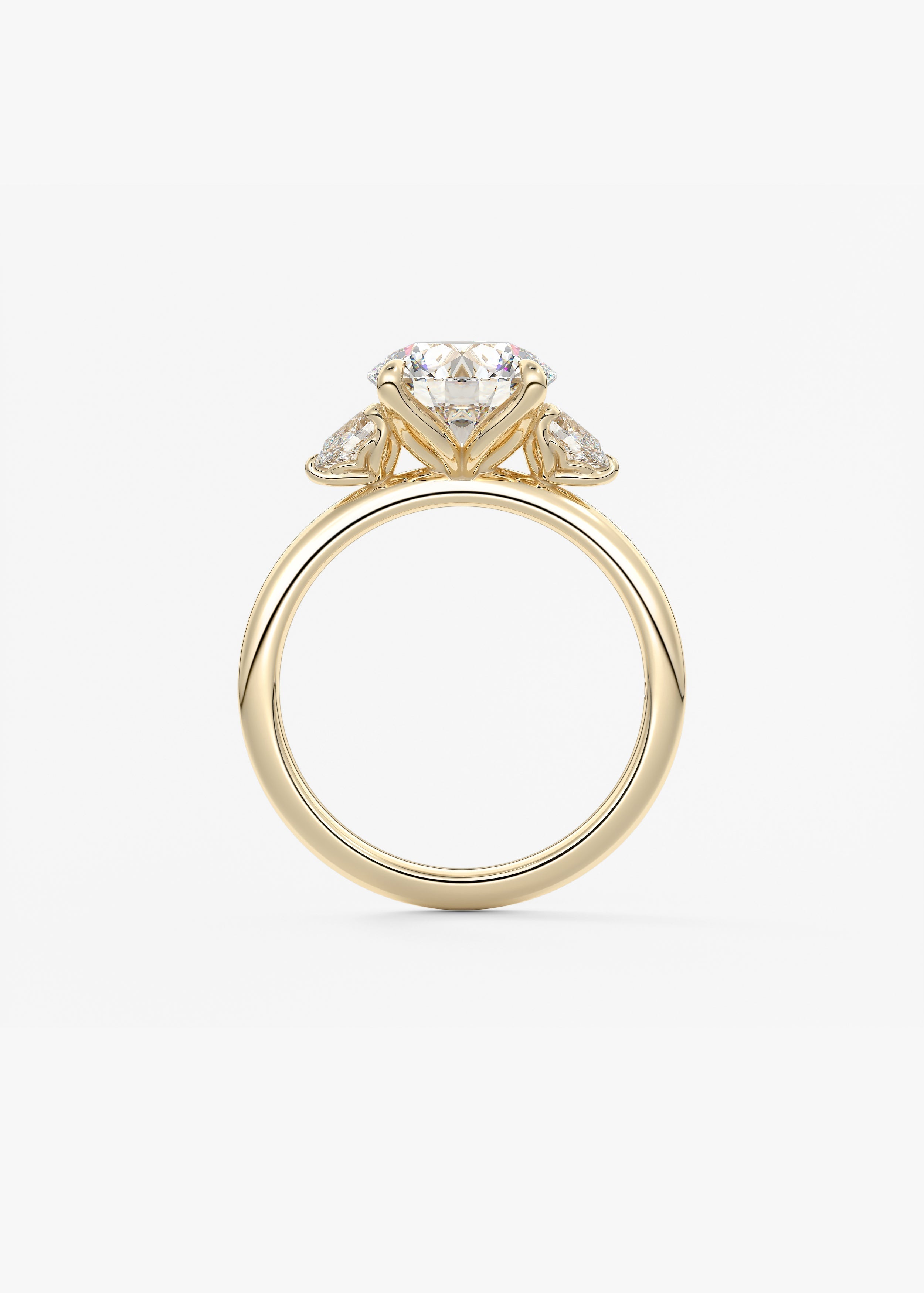 Round Three Stone Lab Grown Diamond Engagement Ring