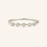 Stunning 0.2 TCW Round Moissanite Stones 5 Stones Wedding Bands 5