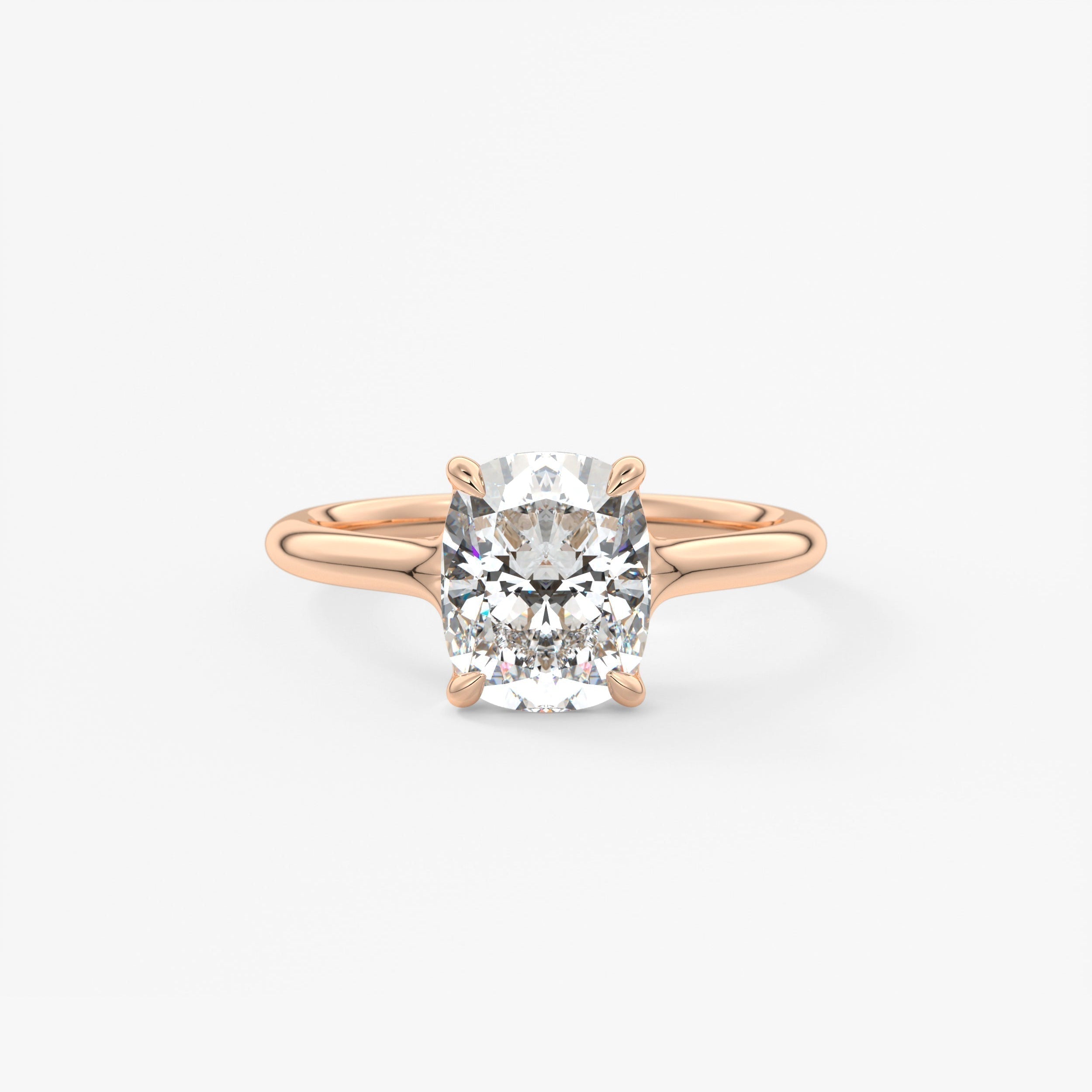 Elongated Cushion Split Shank Lab Grown Diamond Engagement Ring