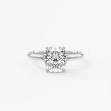 Elongated Cushion Split Shank Lab Grown Diamond Engagement Ring