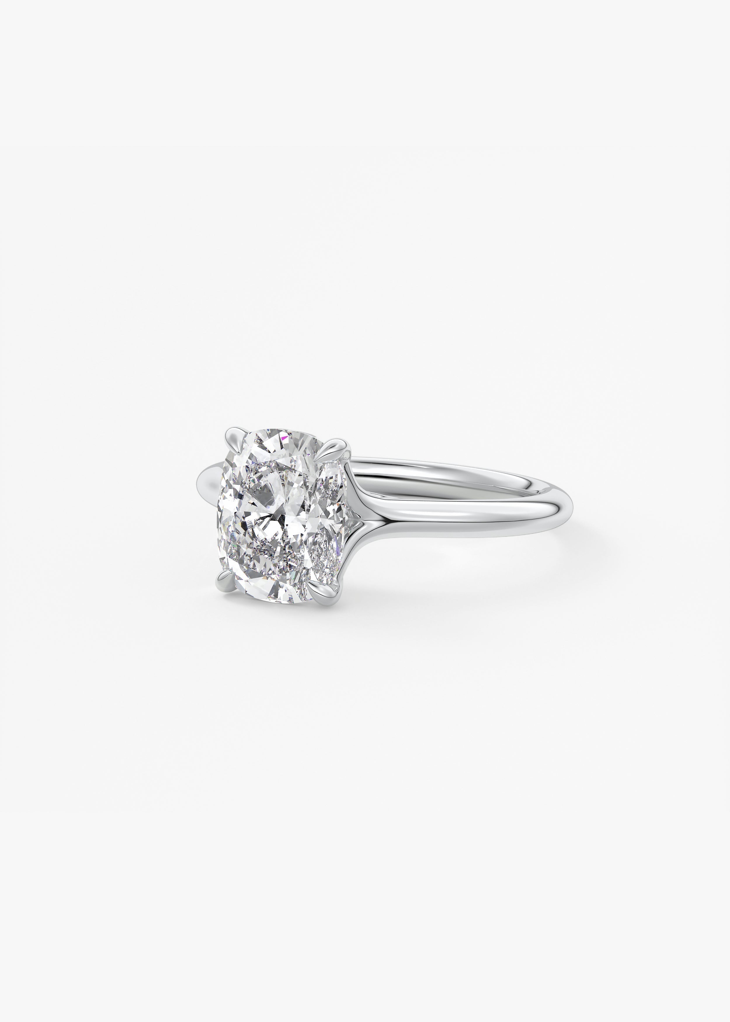 Elongated Cushion Split Shank Lab Grown Diamond Engagement Ring