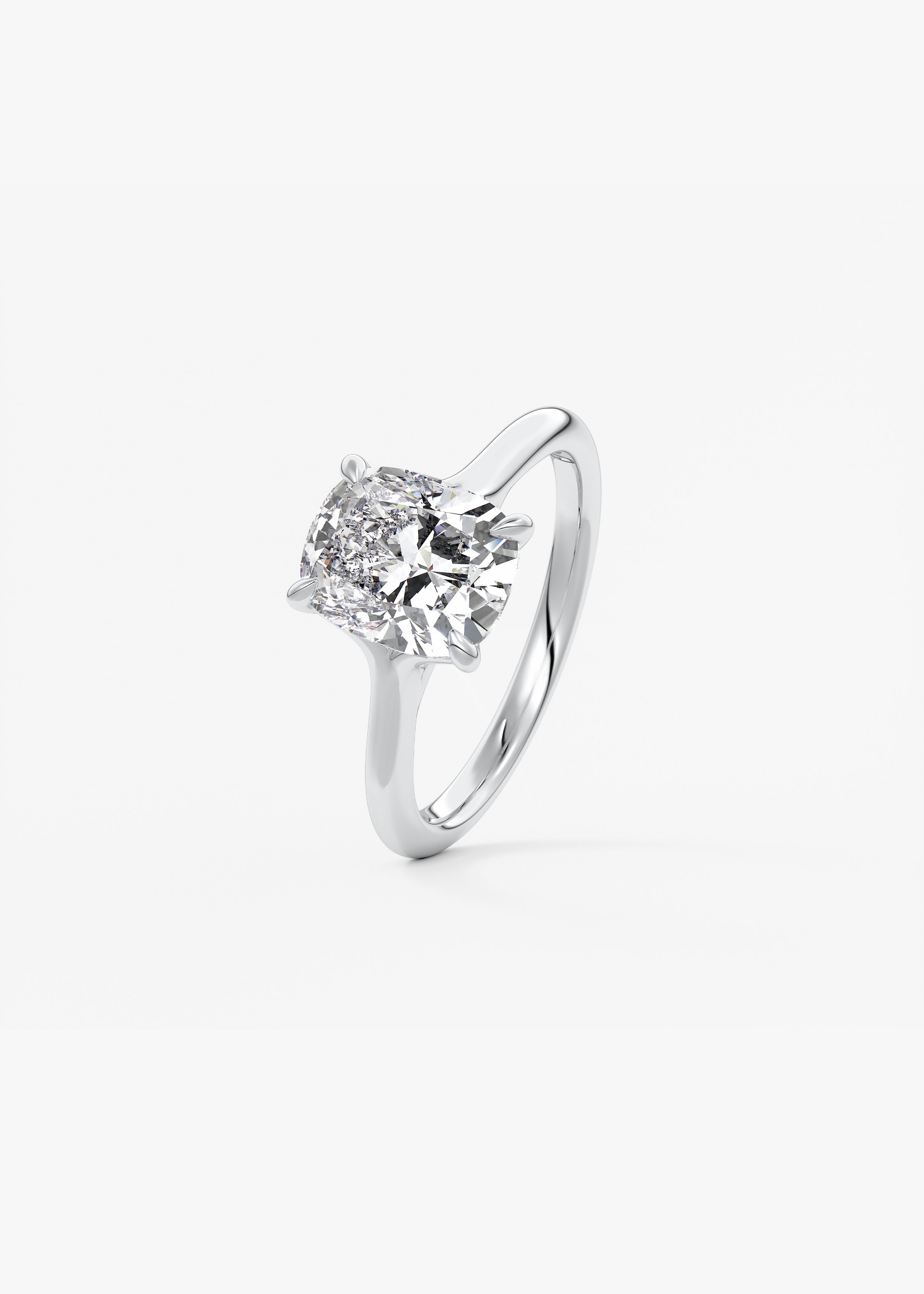 Elongated Cushion Split Shank Lab Grown Diamond Engagement Ring