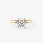 Elongated Cushion Split Shank Lab Grown Diamond Engagement Ring