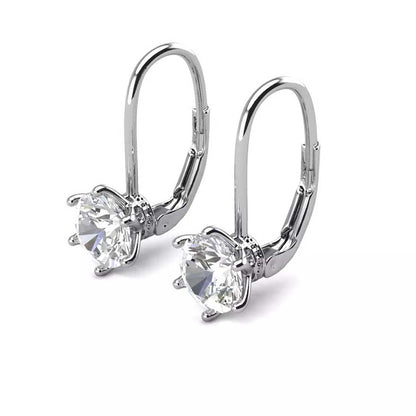 Round Cut Cubic Zirconia in 925 Sterling Silver Earrings 4