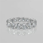 Stunning 3.84 TCW Round Moissanite Stones Full Eternity Wedding Bands 1
