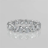 Stunning 3.84 TCW Round Moissanite Stones Full Eternity Wedding Bands 1