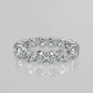 Stunning 3.84 TCW Round Moissanite Stones Full Eternity Wedding Bands