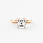 Elongated Cushion Hidden Halo Lab Grown Diamond Engagement Ring