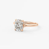Elongated Cushion Hidden Halo Lab Grown Diamond Engagement Ring