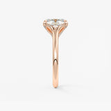 Elongated Cushion Hidden Halo Lab Grown Diamond Engagement Ring
