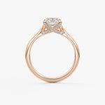 Elongated Cushion Hidden Halo Lab Grown Diamond Engagement Ring
