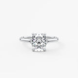 Elongated Cushion Hidden Halo Lab Grown Diamond Engagement Ring