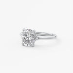 Elongated Cushion Hidden Halo Lab Grown Diamond Engagement Ring