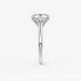 Elongated Cushion Hidden Halo Lab Grown Diamond Engagement Ring