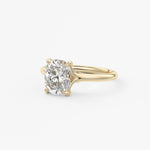 Elongated Cushion Hidden Halo Lab Grown Diamond Engagement Ring