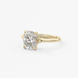 Elongated Cushion Hidden Halo Lab Grown Diamond Engagement Ring
