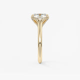 Elongated Cushion Hidden Halo Lab Grown Diamond Engagement Ring