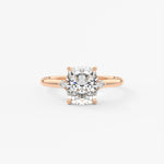 Elongated Cushion Three Stone Lab Grown Diamond Engagement Ring