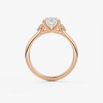 Elongated Cushion Three Stone Lab Grown Diamond Engagement Ring