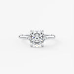Elongated Cushion Three Stone Lab Grown Diamond Engagement Ring