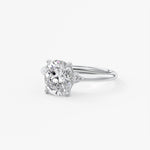 Elongated Cushion Three Stone Lab Grown Diamond Engagement Ring