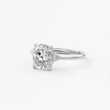 Elongated Cushion Three Stone Lab Grown Diamond Engagement Ring