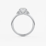 Elongated Cushion Three Stone Lab Grown Diamond Engagement Ring