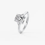 Elongated Cushion Three Stone Lab Grown Diamond Engagement Ring