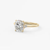 Elongated Cushion Three Stone Lab Grown Diamond Engagement Ring