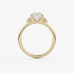 Elongated Cushion Three Stone Lab Grown Diamond Engagement Ring