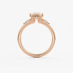 Marquise Three Stone Bezel Lab Grown Diamond Engagement Ring