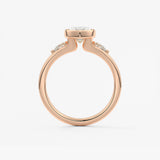 Marquise Three Stone Bezel Lab Grown Diamond Engagement Ring