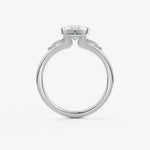 Marquise Three Stone Bezel Lab Grown Diamond Engagement Ring