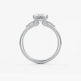 Marquise Three Stone Bezel Lab Grown Diamond Engagement Ring