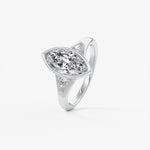 Marquise Three Stone Bezel Lab Grown Diamond Engagement Ring